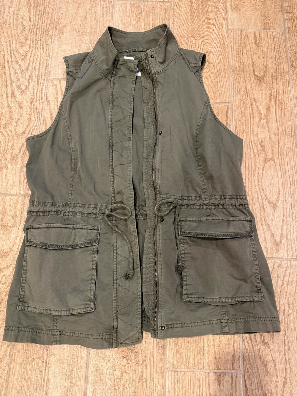Sonoma Olive Utility Drawstring Vest